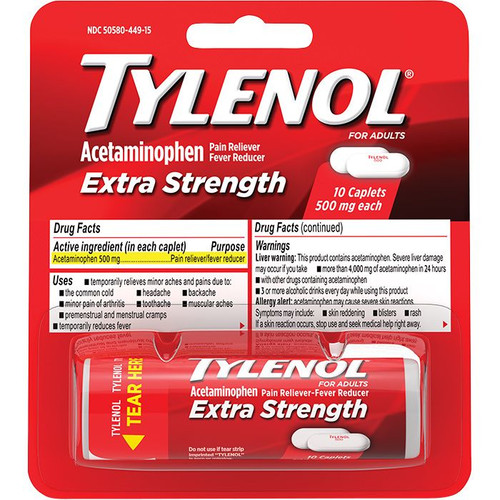 Tylenol Es Travel Pack 10-Tabs