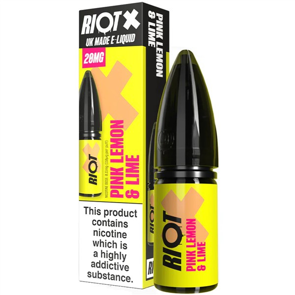 Riot X Pink Lemon & Lime Nic Salt E Liquid - 10 For 17.99