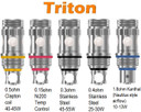 Aspire Triton Coil Heads variations