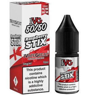 Raspberry Stix E Liquid 50/50 10ml By IVG