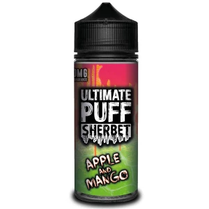 Apple & Mango Sherbet E Liquid (Zero Nicotine & Free Nic Shots to make 120ml/3mg) by Ultimate Puff