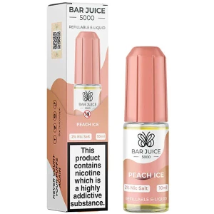Peach Ice Nic Salt E Liquid 10ml by Bar Juice 5000