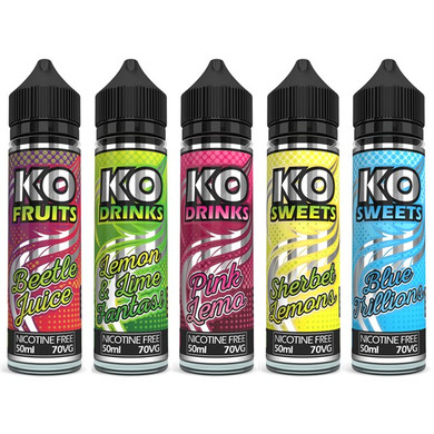 5 x 50ml KO Vapes High VG E Liquids