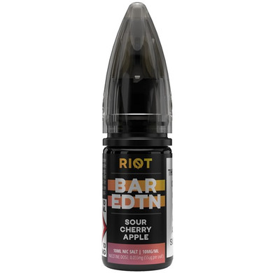 Sour Cherry Apple Bar ﻿EDTN Nic Salt E Liquid 10ml by Riot Squad