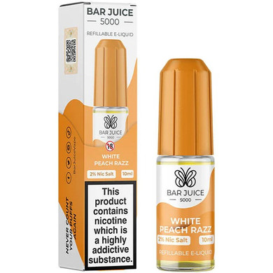 White Peach Razz Nic Salt E Liquid 10ml by Bar Juice 5000