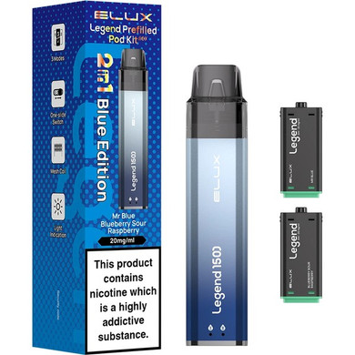 Blue Edition Elux Legend 1500 2in1 Prefilled Pod Vape Kit