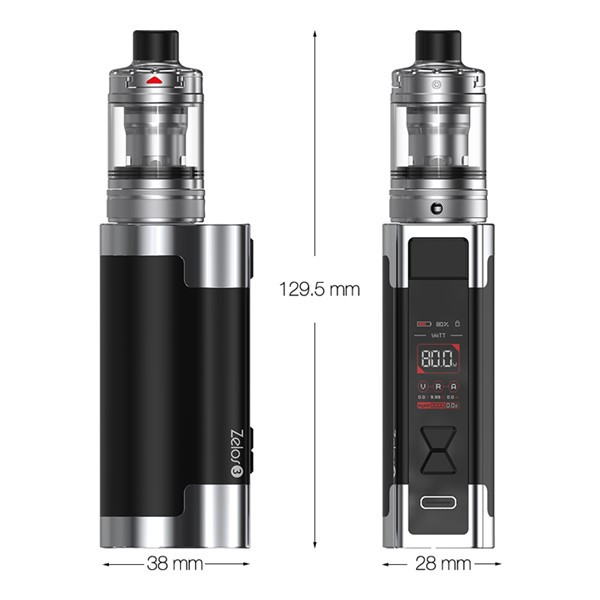 Aspire Zelos 3 Kit Dimensions