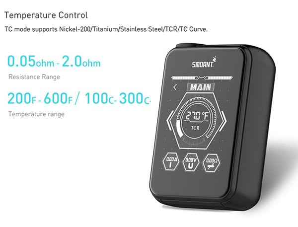 Smoant Charon TS 218w Touch Screen TC VW Box Mod Specification
