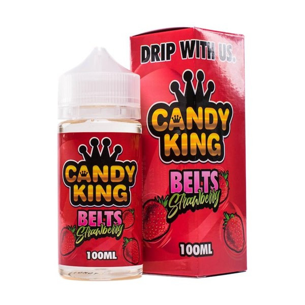 Belts Strawberry 100ml (120ml with 2 x 10ml nicotine shots to make 3mg) by Candy King (Zero Nicotine)