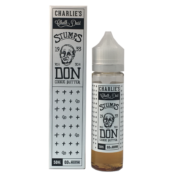 DON Cookie Butter E Liquid50ml (60ml/3mg if nicotine shot added) by Charlie’s Chalk Dust Stumps (FREE NICOTINE SHOT)