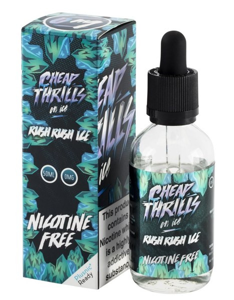 Rush Rush Ice E Liquid 50ml by Cheap Thrills (60ml/3mg if nicotine shot added) inc FREE NICOTINE SHOT