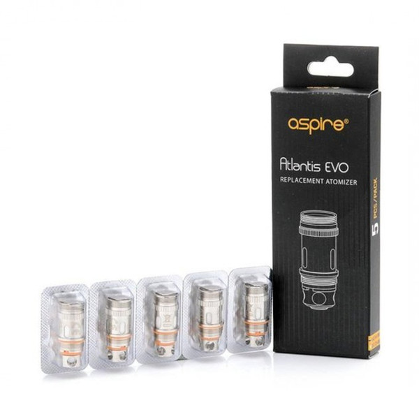 5 Pack Aspire Atlantis Evo Atomizer Coil Heads Packaging