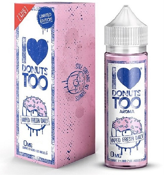 I Love Donuts Too Eliquid 100ml (120ml with 2 x 10ml nicotine shots to make 3mg) by Mad Hatter Juice