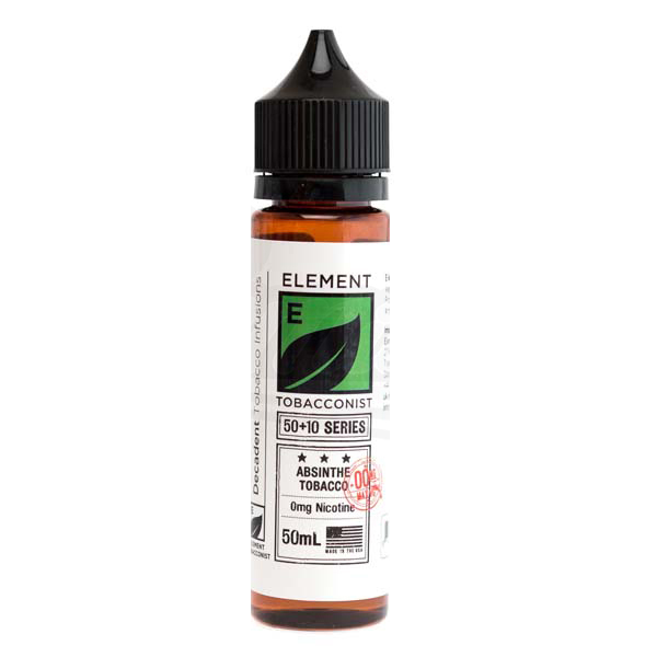 Absinthe Tobacco E Liquid 50ml(60ml with 1 x 10ml nicotine shots to make 3mg) by Element Tobacconist Series (Zero Nicotine)