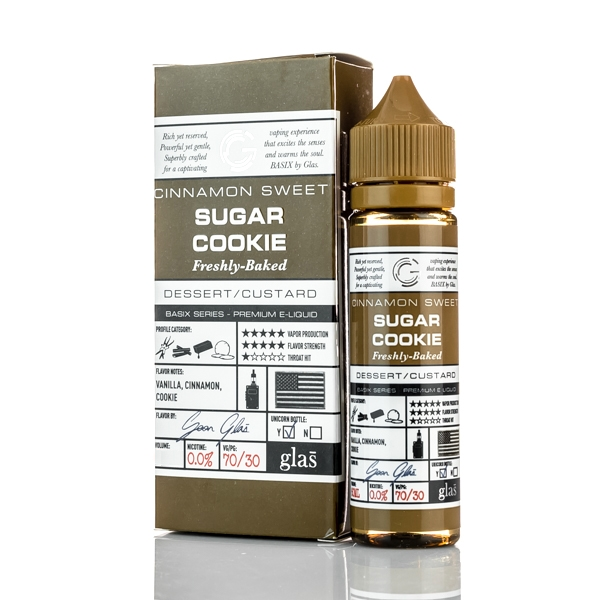 Sugar Cookie E Liquid 50ml(60ml with 1 x 10ml nicotine shots to make 3mg) by Glas Basix