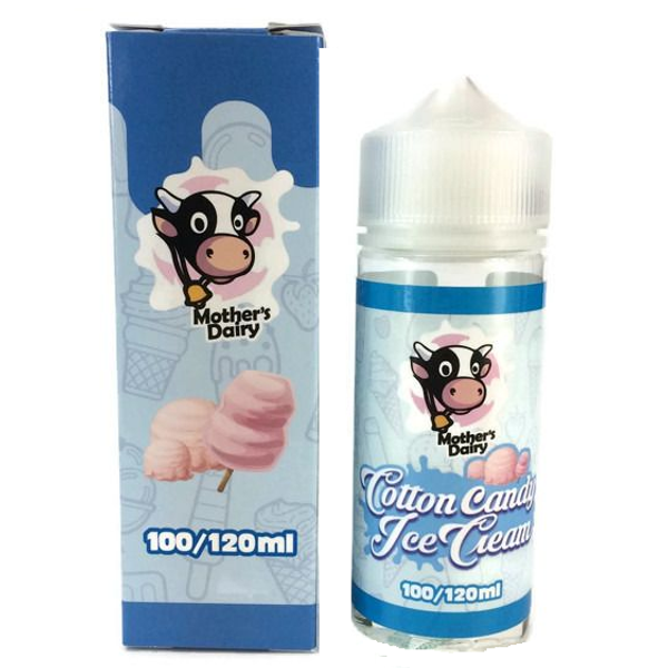 Cotton Candy Ice Cream E Liquid 100ml by Mothers Dairy (Zero Nicotine & Free Nic Shots to make 120ml/3mg)