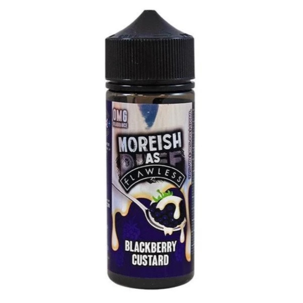 Blackberry Custard E Liquid 100ml Shortfill 0mg (120ml with 2 x 10ml Nicotine Shots Making Liquid 3mg) By Moreish As Flawless