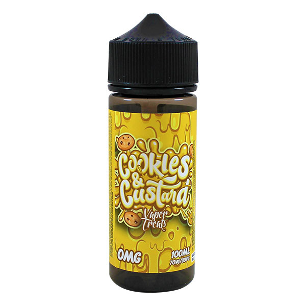 Cookies & Custard E Liquid 100ml Short Fill 0mg (3mg With Use Of Free Nic Shots Giving 120ml/3mg) By Vaper Treats