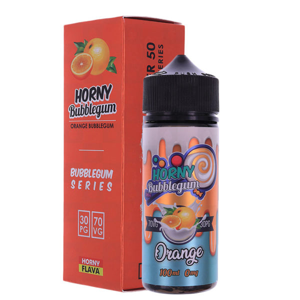 Orange Horny Bubblegum E Liquid 100ml Shortfill by Horny Flava (FREE NICOTINE SHOTS)