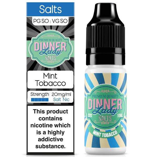 Mint Tobacco Nic Salt E Liquid 10ml By Dinner Lady