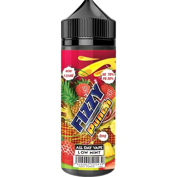 Fizzy PunchE Liquid 100ml Shortfill (120ml with 2 x 10ml nicotine shots to make 3mg) by Mohawk & Co E Liquids (FREE NICOTINE SHOTS)