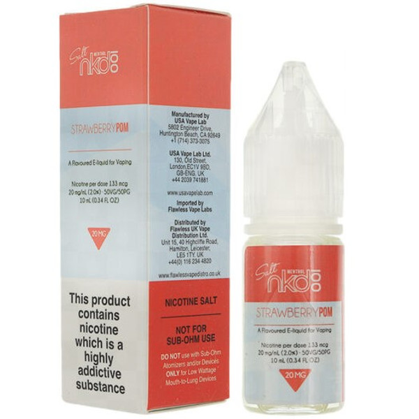 Strawberry Pom Nic Salt E Liquid 10ml by Naked 100