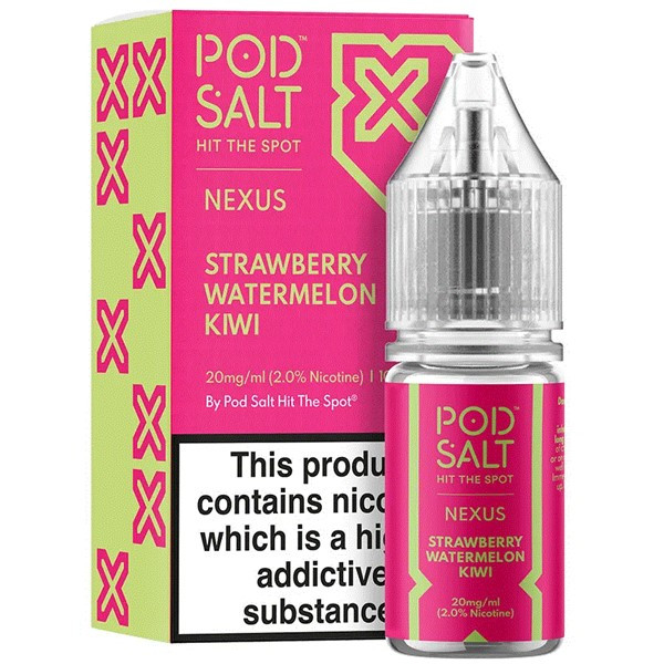 Strawberry Watermelon Kiwi Nic Salt E Liquid 10ml By Pod Salt Nexus