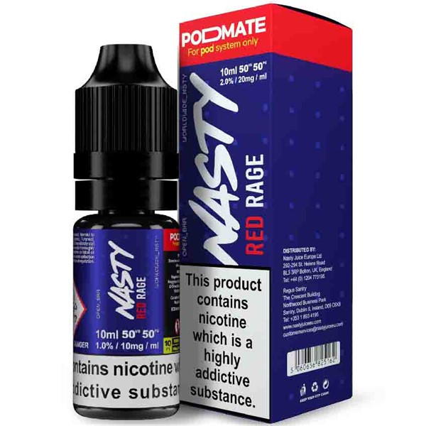 Red Rage Podmate Nic Salt E Liquid 10ml By Nasty Juice