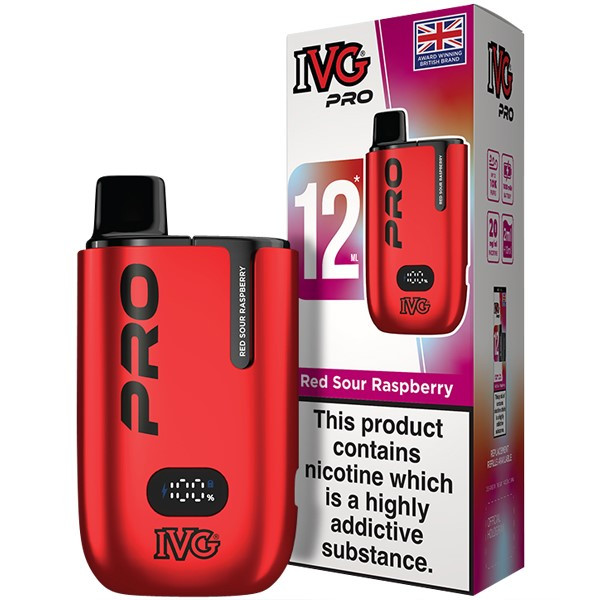 Red Sour Raspberry IVG Pro 12 Prefilled Pod Vape Kit