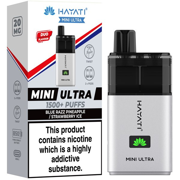 Blue Razz Pineapple Strawberry Ice  Hayati Mini Ultra 1500 Pod Kit