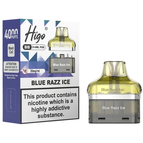 Blue Razz Ice Higo BB 4000 Prefilled Refill Pods