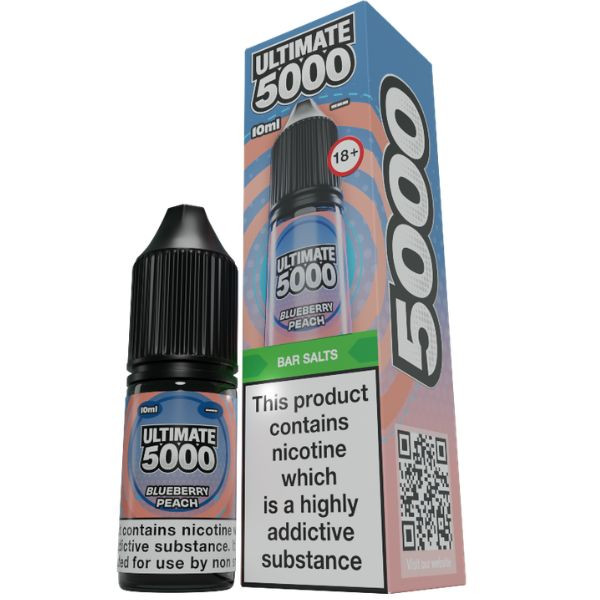 Blueberry Peach Nic Salt E Liquid 10ml by Ultimate 5000 Bar Salts