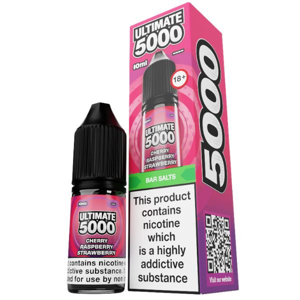 Cherry Raspberry Strawberry Nic Salt E Liquid 10ml by Ultimate 5000 Bar Salts