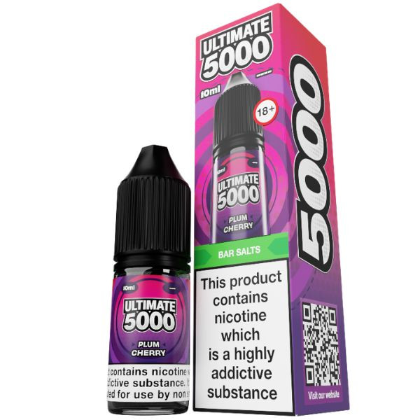 Plum Cherry Nic Salt E Liquid 10ml by Ultimate 5000 Bar Salts