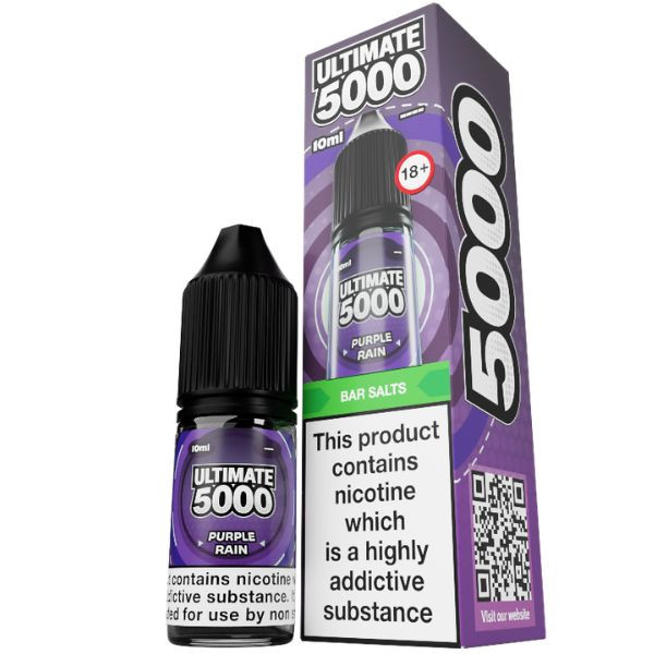 Purple Rain Nic Salt E Liquid 10ml by Ultimate 5000 Bar Salts