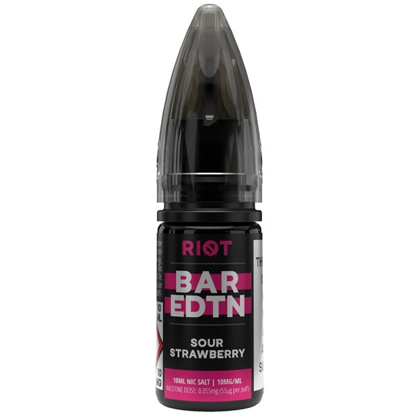 Sour Strawberry Bar EDTN Nic Salt 10ml by Riot Squad 10 For 17.99
