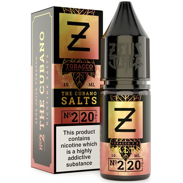 The Cubano Tobacco Nic Salt E Liquid 10ml by Zeus Juice - 10 For 17.99