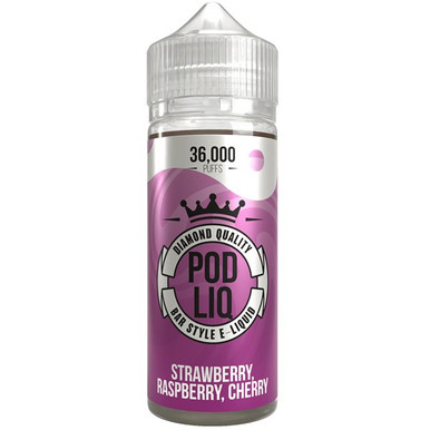 Pod Liq Strawberry Raspberry Cherry E Liquid 80ml 7.99 FREE NIC SHOTS
