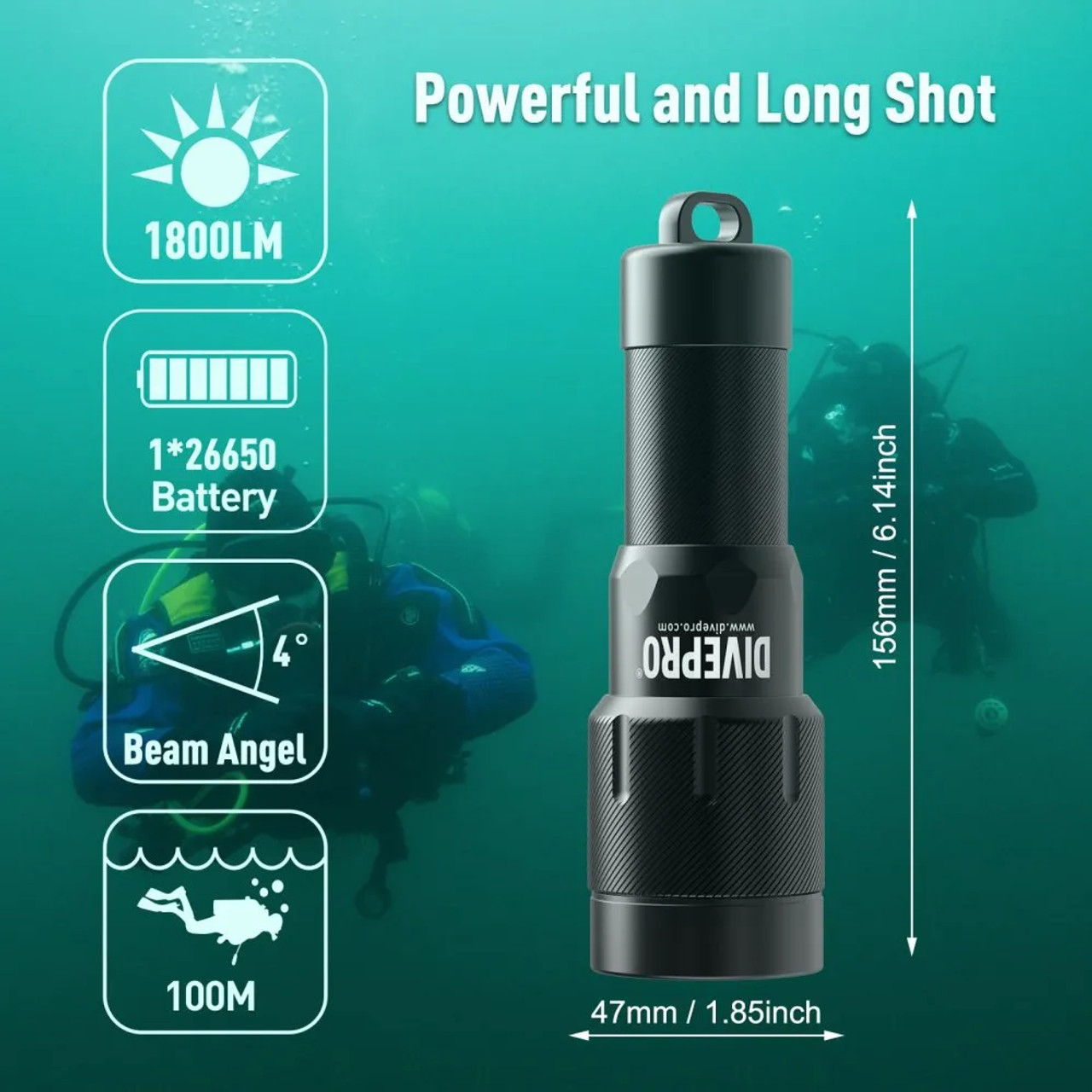 DivePro D18 -"Powerful and Long Shot" (1800LM)
