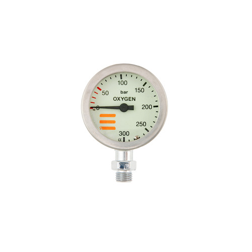 Tecline Manometer 52mm 300bar "Oxygen" - Chrome Tecline Manometer 52mm 300bar "Oxygen" - Chrome