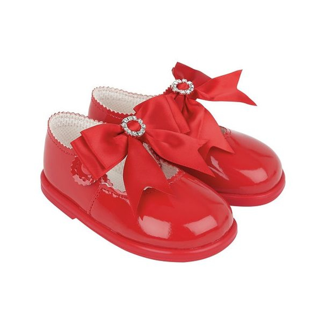 Baypods - Red Diamante Bow - Hard Sole - Kiddie Boutique By Claire