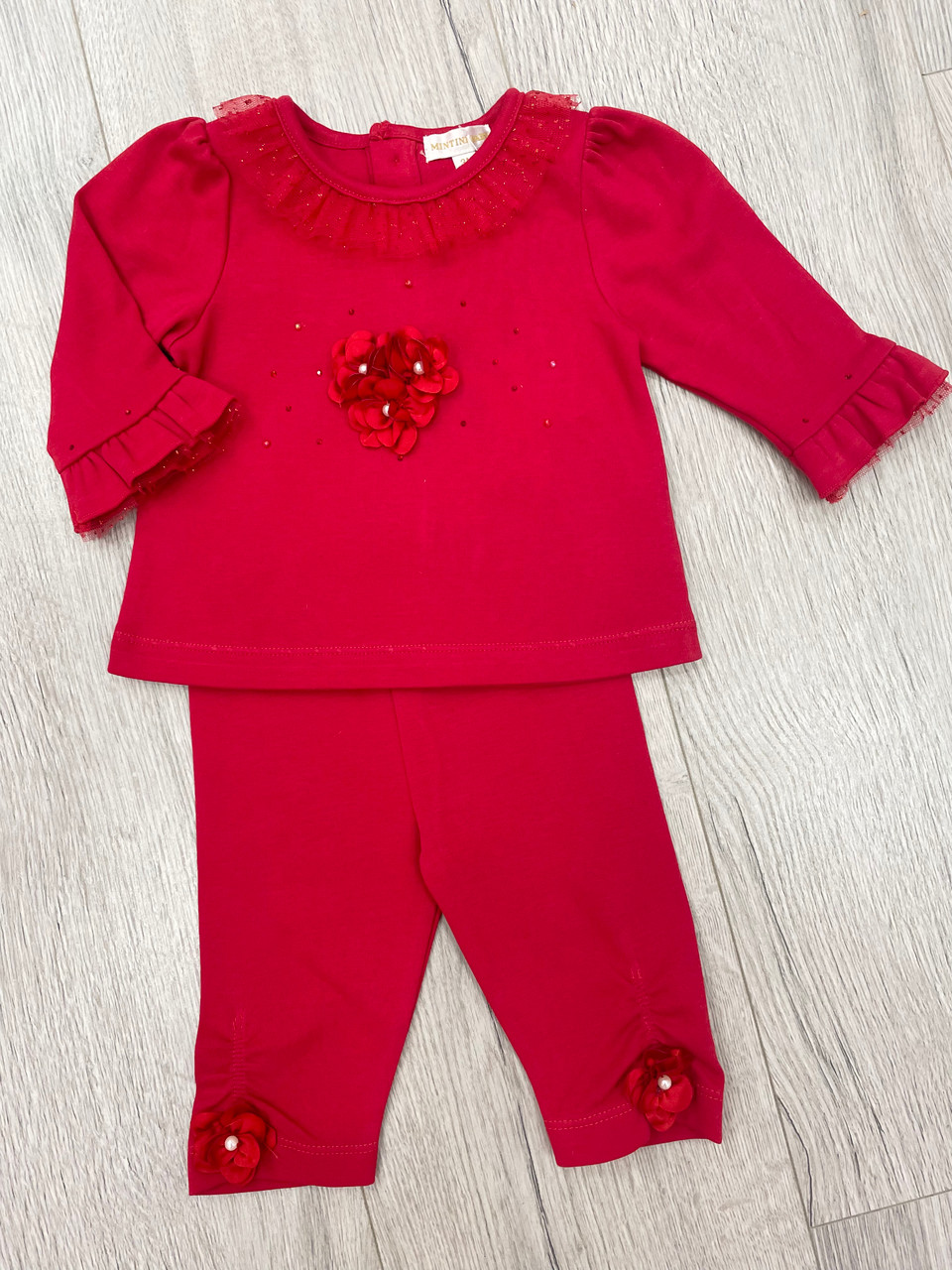 Mintini Baby - Baby Girls Pink Dress & Leggings Set