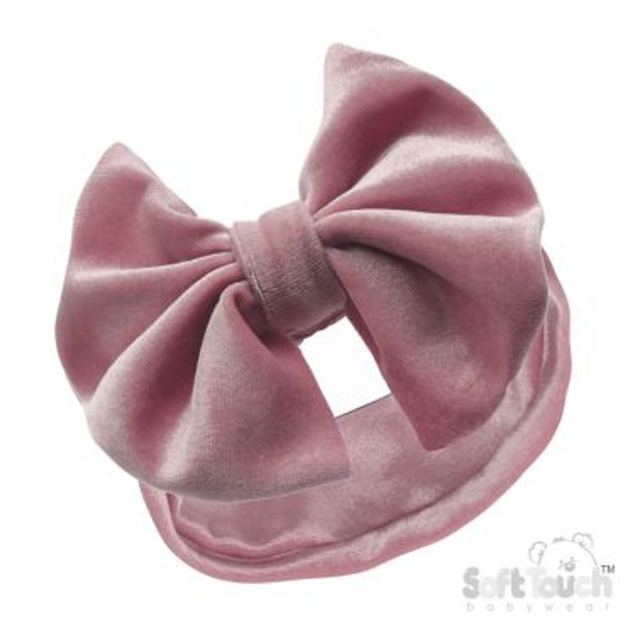 Big Bow Velour Headband - Rose - HB114