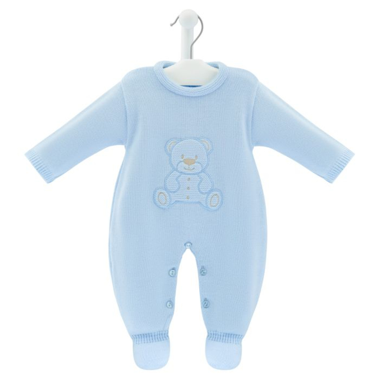 4548B DANDELION TEDDY KNITTED SUIT - BLUE - Kiddie Boutique By Claire