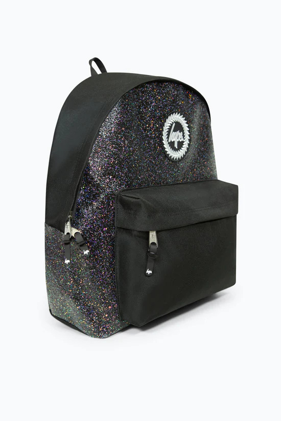 HYPE BLACK GLITTER BADGE BACKPACK Kiddie Boutique By Claire