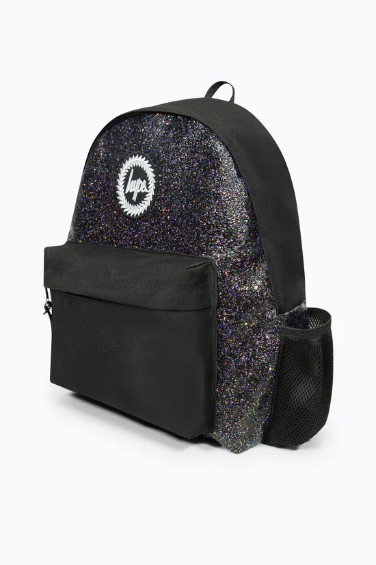 HYPE BLACK GLITTER BADGE BACKPACK Kiddie Boutique By Claire