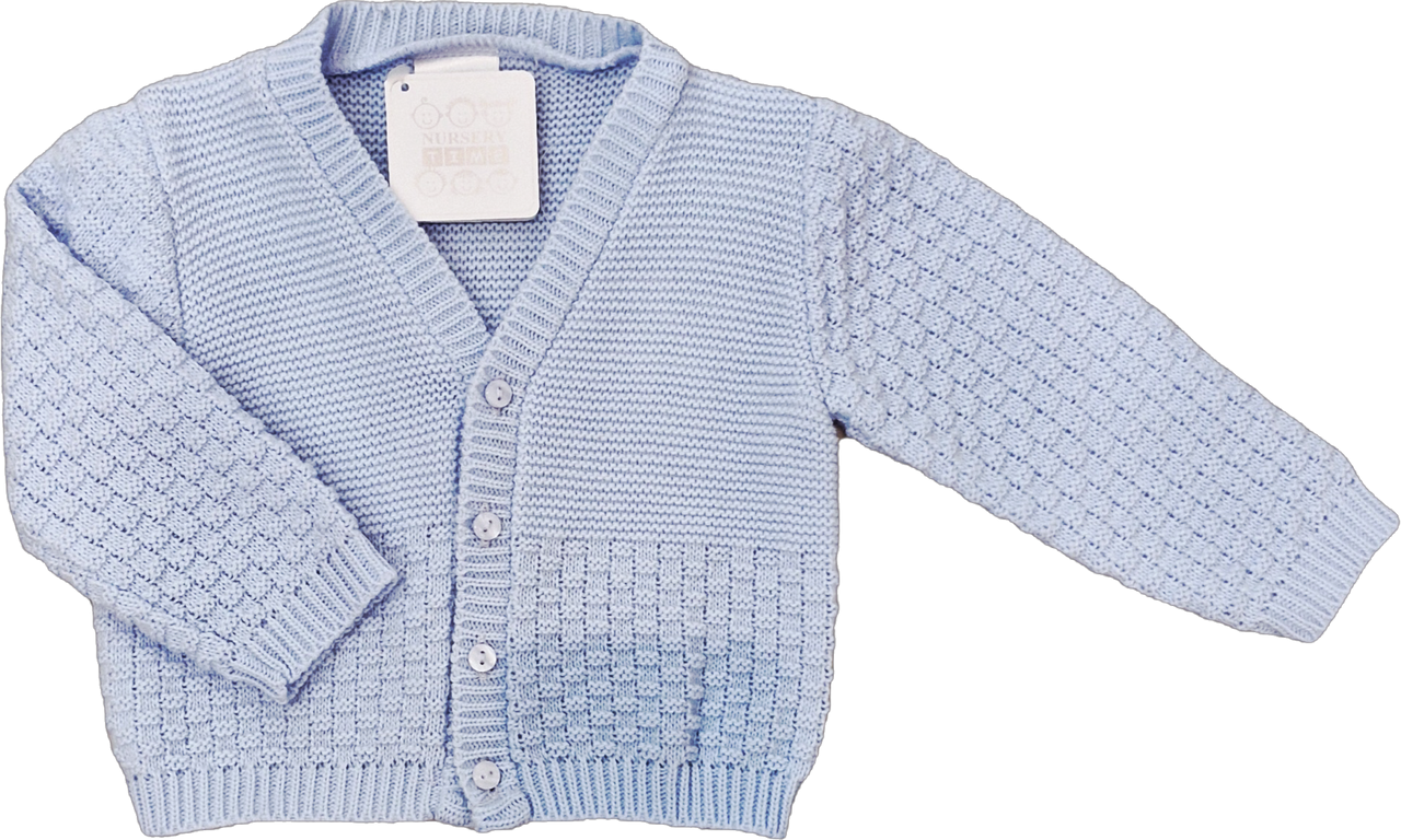 Nursery Time 592 Baby Boys Knitted Cardigan Blue Kiddie