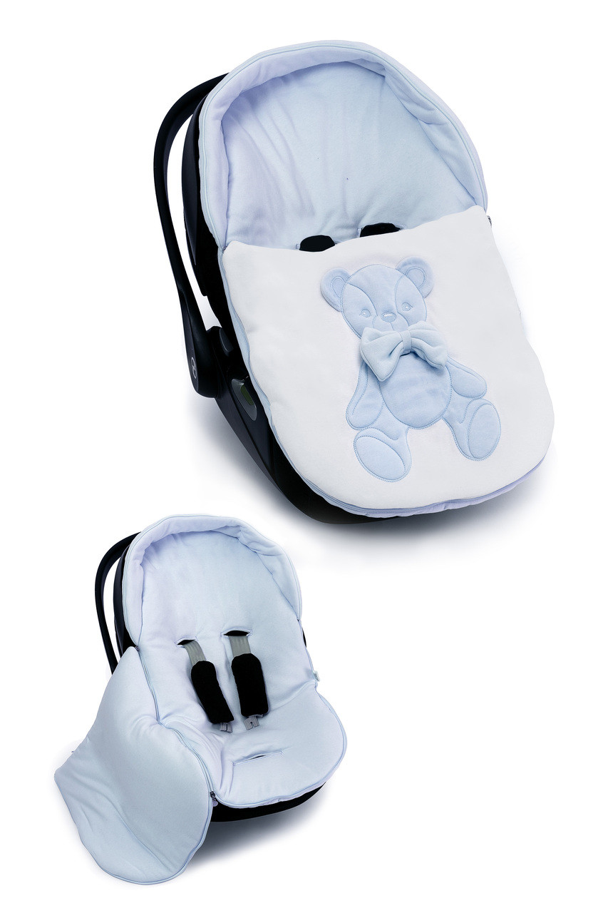 SOFIJA BLUE CAR SEAT COVER EDGAR Kiddie Boutique By Claire