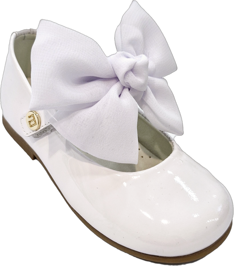 Andanines White Girls' Shoes 221128 with Velcro Strap and Fabric