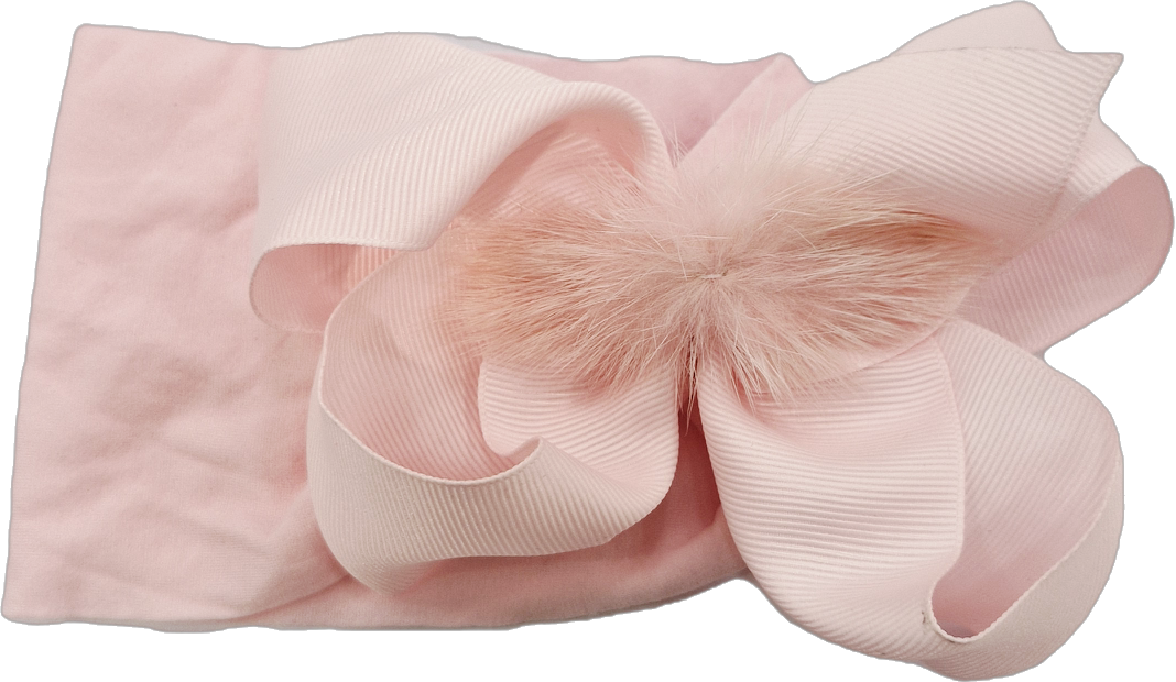 Bow Diva Baby Girls Extra Large Bow Headband with Fluffy Pom